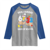 Bruh I Survived 67 33 100 Days of School Raglan Shirt Six Seven Teachers Kids