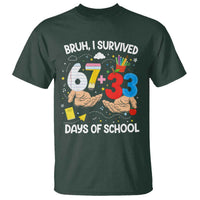 Bruh I Survived 67 33 100 Days of School T Shirt Six Seven Teachers Kids
