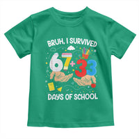 Bruh I Survived 67 33 100 Days of School Toddler T Shirt Six Seven Teachers Kids