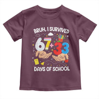 Bruh I Survived 67 33 100 Days of School Toddler T Shirt Six Seven Teachers Kids