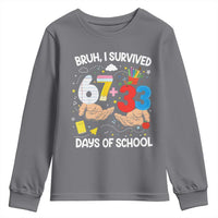 Bruh I Survived 67 33 100 Days of School Youth Sweatshirt Six Seven Teachers Kids