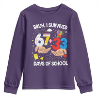 Bruh I Survived 67 33 100 Days of School Youth Sweatshirt Six Seven Teachers Kids