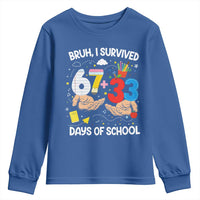 Bruh I Survived 67 33 100 Days of School Youth Sweatshirt Six Seven Teachers Kids