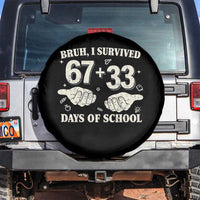 Bruh I Survived 100 Days of School Spare Tire Cover 67 33 Six Seven Hands Meme Funny Gen Alpha