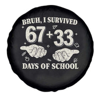 Bruh I Survived 100 Days of School Spare Tire Cover 67 33 Six Seven Hands Meme Funny Gen Alpha