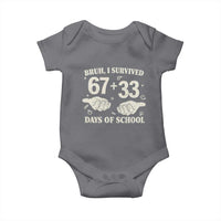 Bruh I Survived 100 Days of School Baby Onesie 67 33 Six Seven Hands Meme Funny Gen Alpha