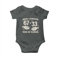 Bruh I Survived 100 Days of School Baby Onesie 67 33 Six Seven Hands Meme Funny Gen Alpha