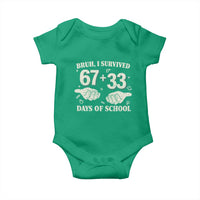 Bruh I Survived 100 Days of School Baby Onesie 67 33 Six Seven Hands Meme Funny Gen Alpha