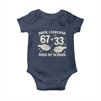 Bruh I Survived 100 Days of School Baby Onesie 67 33 Six Seven Hands Meme Funny Gen Alpha
