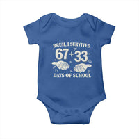 Bruh I Survived 100 Days of School Baby Onesie 67 33 Six Seven Hands Meme Funny Gen Alpha