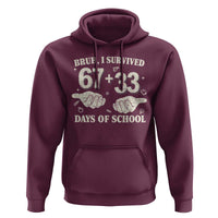 Bruh I Survived 100 Days of School Hoodie 67 33 Six Seven Hands Meme Funny Gen Alpha