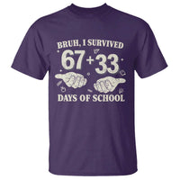 Bruh I Survived 100 Days of School T Shirt 67 33 Six Seven Hands Meme Funny Gen Alpha