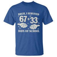 Bruh I Survived 100 Days of School T Shirt 67 33 Six Seven Hands Meme Funny Gen Alpha
