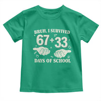 Bruh I Survived 100 Days of School Toddler T Shirt 67 33 Six Seven Hands Meme Funny Gen Alpha