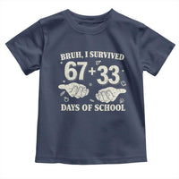 Bruh I Survived 100 Days of School Toddler T Shirt 67 33 Six Seven Hands Meme Funny Gen Alpha