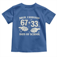 Bruh I Survived 100 Days of School Toddler T Shirt 67 33 Six Seven Hands Meme Funny Gen Alpha