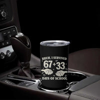 Bruh I Survived 100 Days of School Tumbler Cup 67 33 Six Seven Hands Meme Funny Gen Alpha