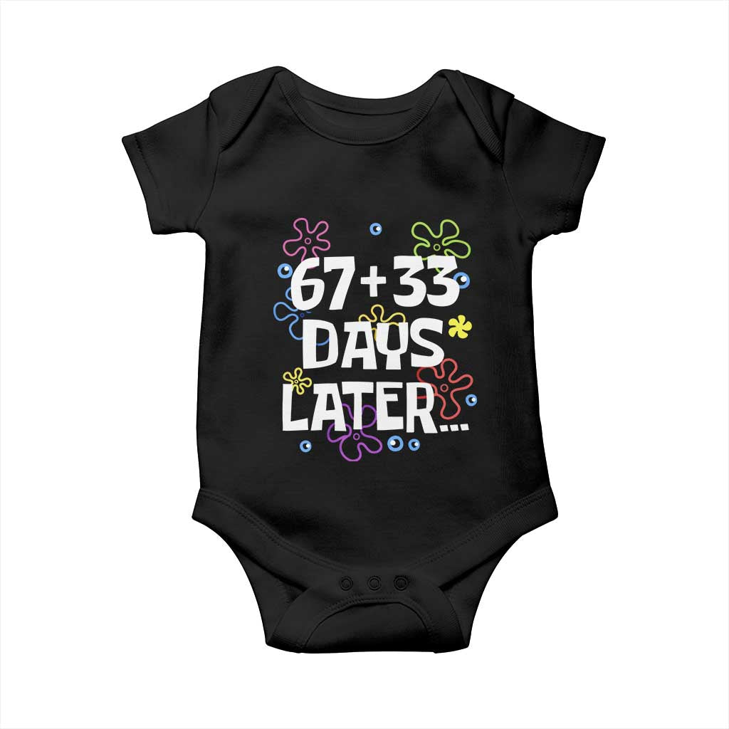 67 33 One Hundred Days Later Baby Onesie Funny 100th Day of School Flowers