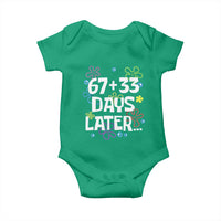 67 33 One Hundred Days Later Baby Onesie Funny 100th Day of School Flowers