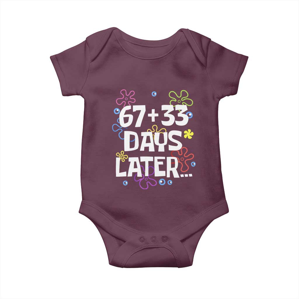 67 33 One Hundred Days Later Baby Onesie Funny 100th Day of School Flowers