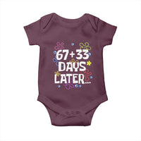 67 33 One Hundred Days Later Baby Onesie Funny 100th Day of School Flowers
