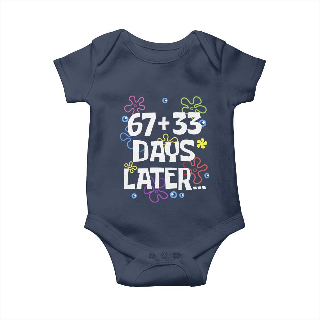 67 33 One Hundred Days Later Baby Onesie Funny 100th Day of School Flowers