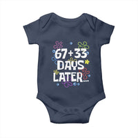 67 33 One Hundred Days Later Baby Onesie Funny 100th Day of School Flowers