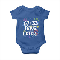 67 33 One Hundred Days Later Baby Onesie Funny 100th Day of School Flowers