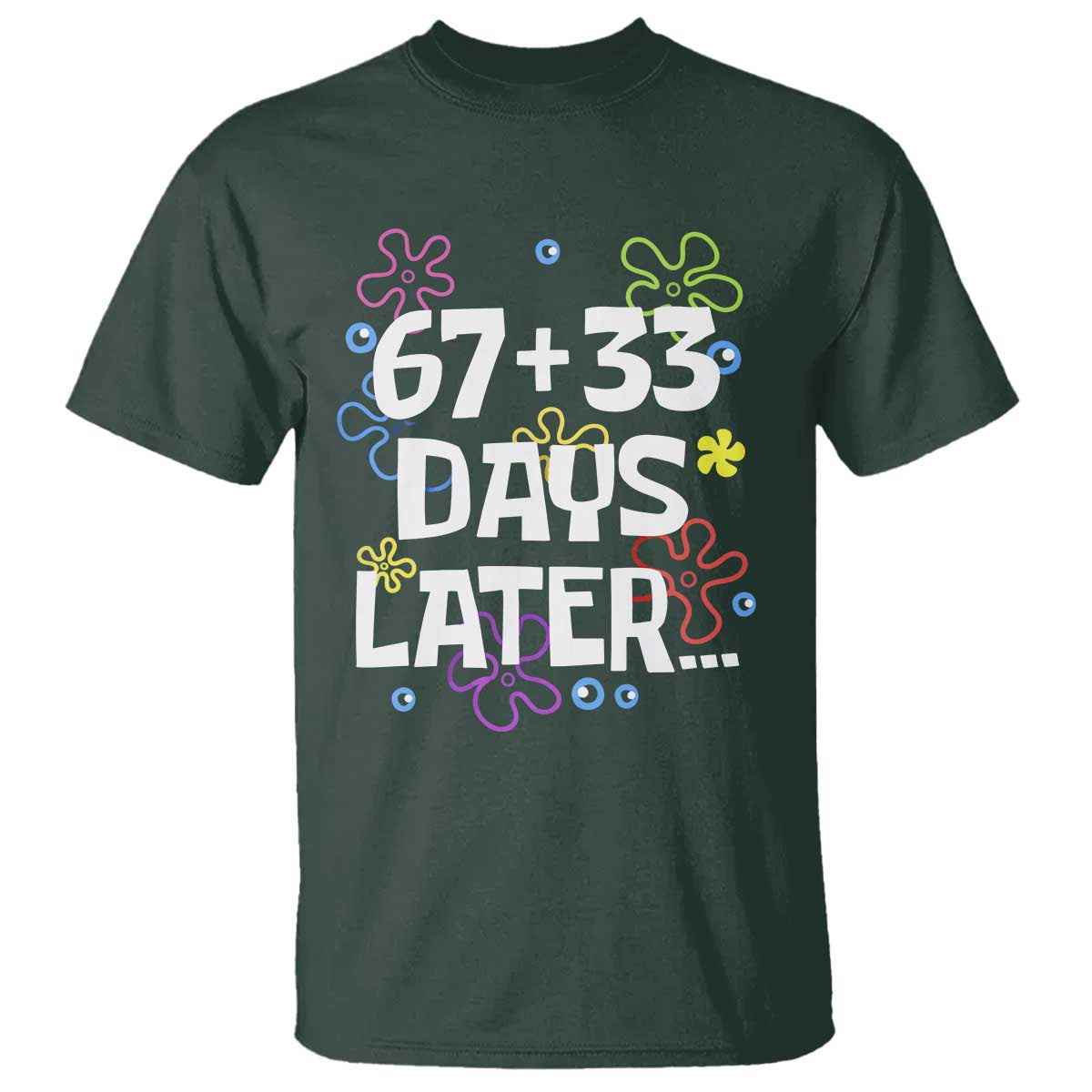 67 33 One Hundred Days Later T Shirt Funny 100th Day of School Flowers