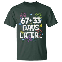 67 33 One Hundred Days Later T Shirt Funny 100th Day of School Flowers