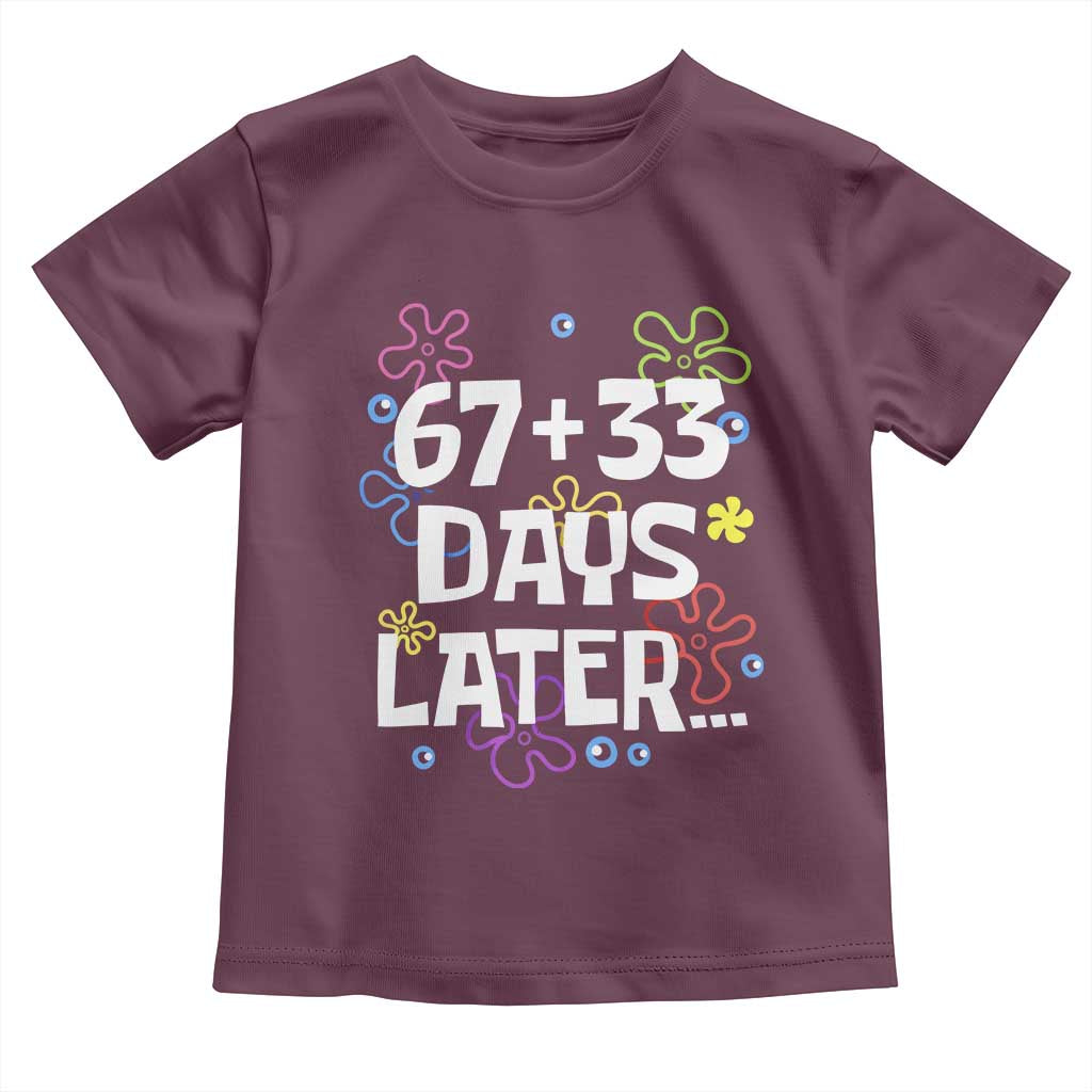 67 33 One Hundred Days Later Toddler T Shirt Funny 100th Day of School Flowers