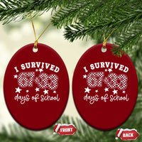I Survived 67 33 100 Days of School Ceramic Ornament Funny 100th Day of School One Hundred Days