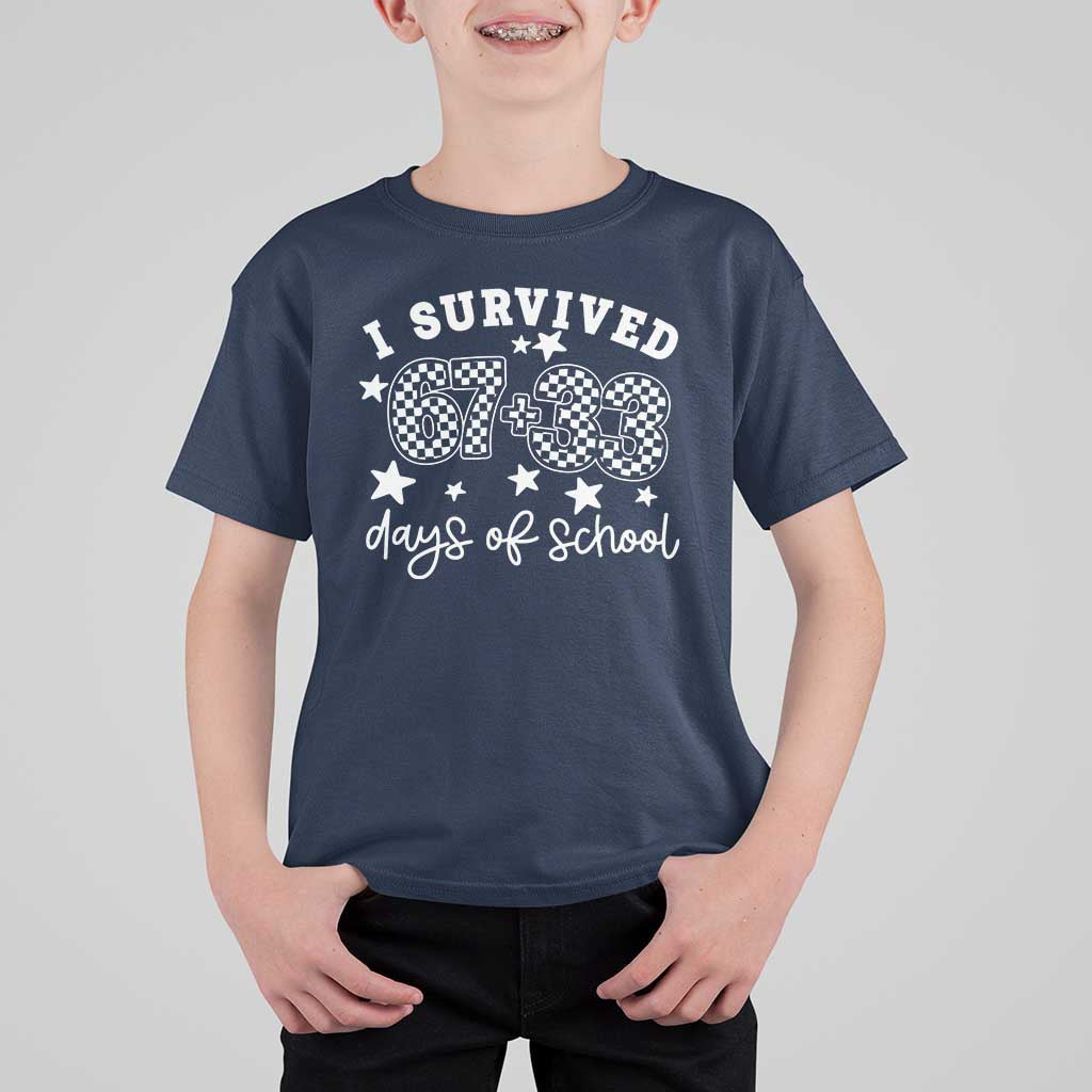 I Survived 67 33 100 Days of School T Shirt For Kid Funny 100th Day of School One Hundred Days