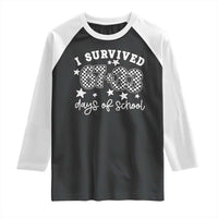 I Survived 67 33 100 Days of School Raglan Shirt Funny 100th Day of School One Hundred Days