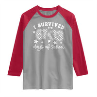 I Survived 67 33 100 Days of School Raglan Shirt Funny 100th Day of School One Hundred Days