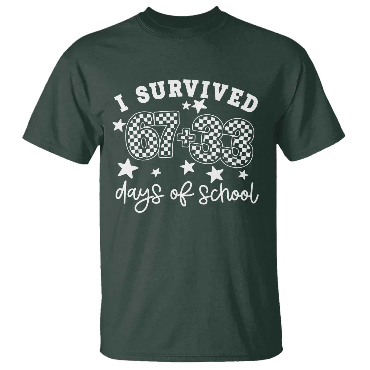 I Survived 67 33 100 Days of School T Shirt Funny 100th Day of School One Hundred Days