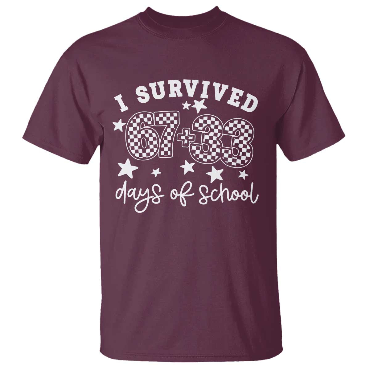 I Survived 67 33 100 Days of School T Shirt Funny 100th Day of School One Hundred Days