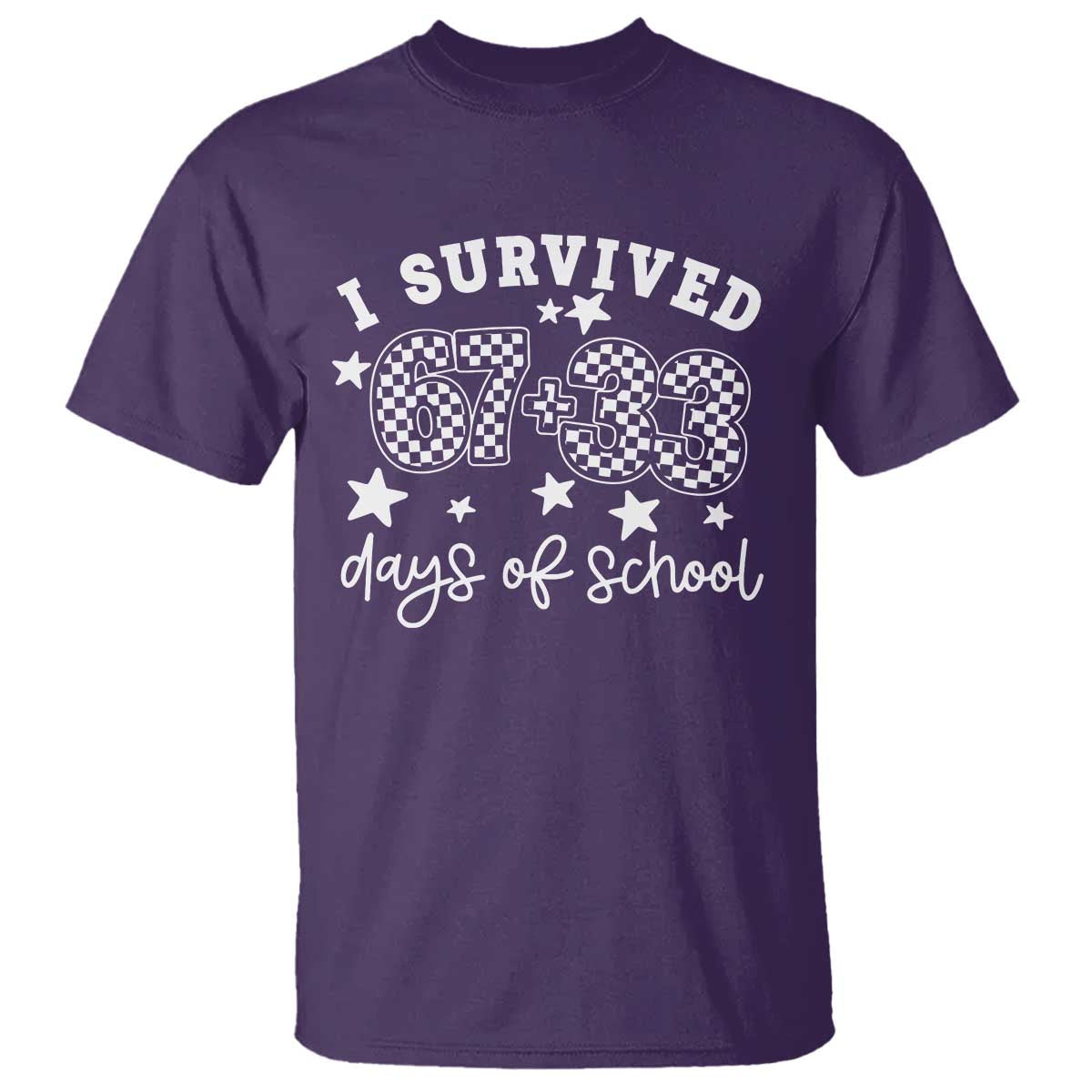I Survived 67 33 100 Days of School T Shirt Funny 100th Day of School One Hundred Days