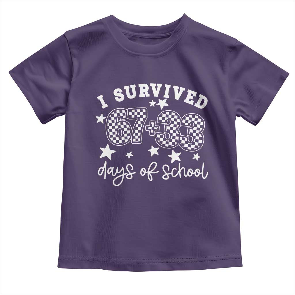 I Survived 67 33 100 Days of School Toddler T Shirt Funny 100th Day of School One Hundred Days