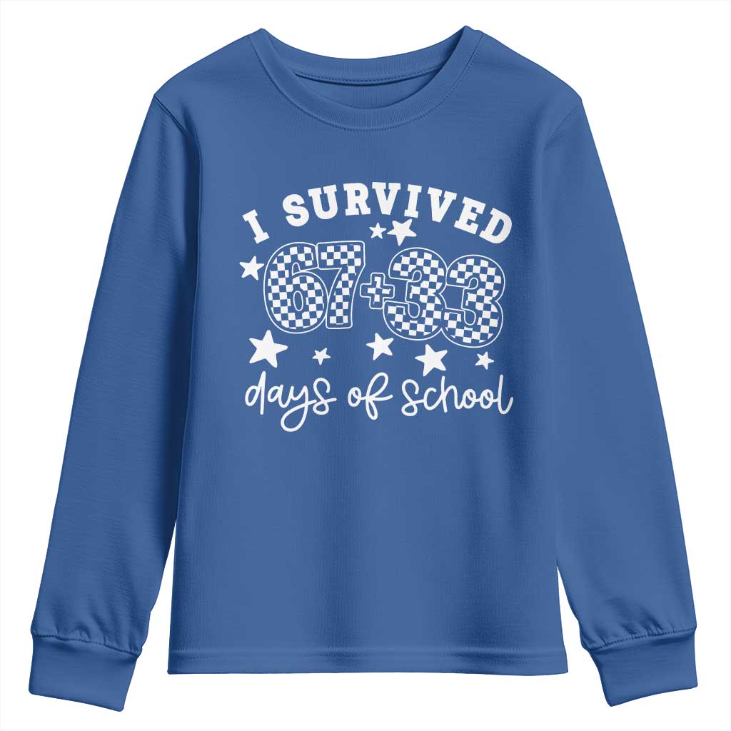 I Survived 67 33 100 Days of School Youth Sweatshirt Funny 100th Day of School One Hundred Days