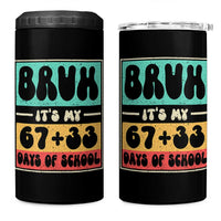 Bruh I Survived 67 33 Days of School 4 in 1 Can Cooler Tumbler Retro 100th Day of School Boys Teachers Pupils