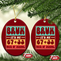 Bruh I Survived 67 33 Days of School Ceramic Ornament Retro 100th Day of School Boys Teachers Pupils
