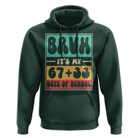 Bruh I Survived 67 33 Days of School Hoodie Retro 100th Day of School Boys Teachers Pupils