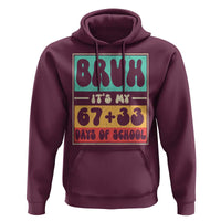 Bruh I Survived 67 33 Days of School Hoodie Retro 100th Day of School Boys Teachers Pupils