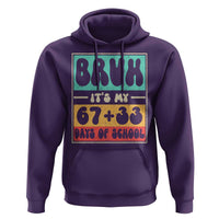 Bruh I Survived 67 33 Days of School Hoodie Retro 100th Day of School Boys Teachers Pupils