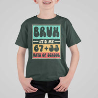 Bruh I Survived 67 33 Days of School T Shirt For Kid Retro 100th Day of School Boys Teachers Pupils