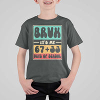 Bruh I Survived 67 33 Days of School T Shirt For Kid Retro 100th Day of School Boys Teachers Pupils