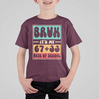 Bruh I Survived 67 33 Days of School T Shirt For Kid Retro 100th Day of School Boys Teachers Pupils