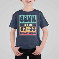 Bruh I Survived 67 33 Days of School T Shirt For Kid Retro 100th Day of School Boys Teachers Pupils