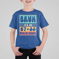 Bruh I Survived 67 33 Days of School T Shirt For Kid Retro 100th Day of School Boys Teachers Pupils